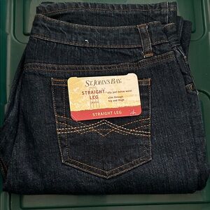 St. John's Bay Women's Straight Leg Jeans - Deep Indigo